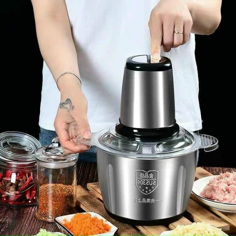 Máy xay đa năng thịt, cá, đá,...2 lít inox hiệu "HDA"