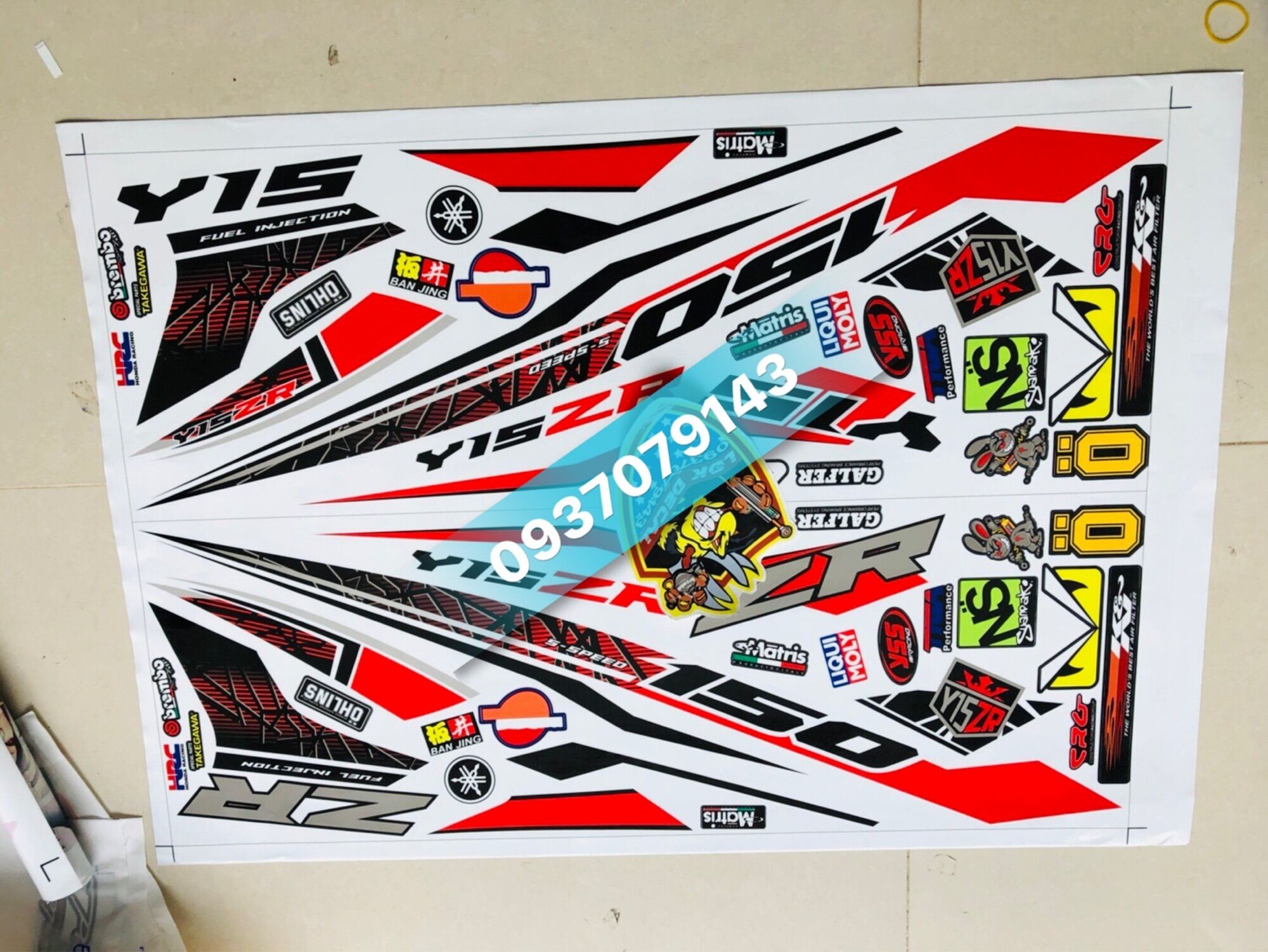 Tem rời ex 150 Y15ZR trắng đỏ