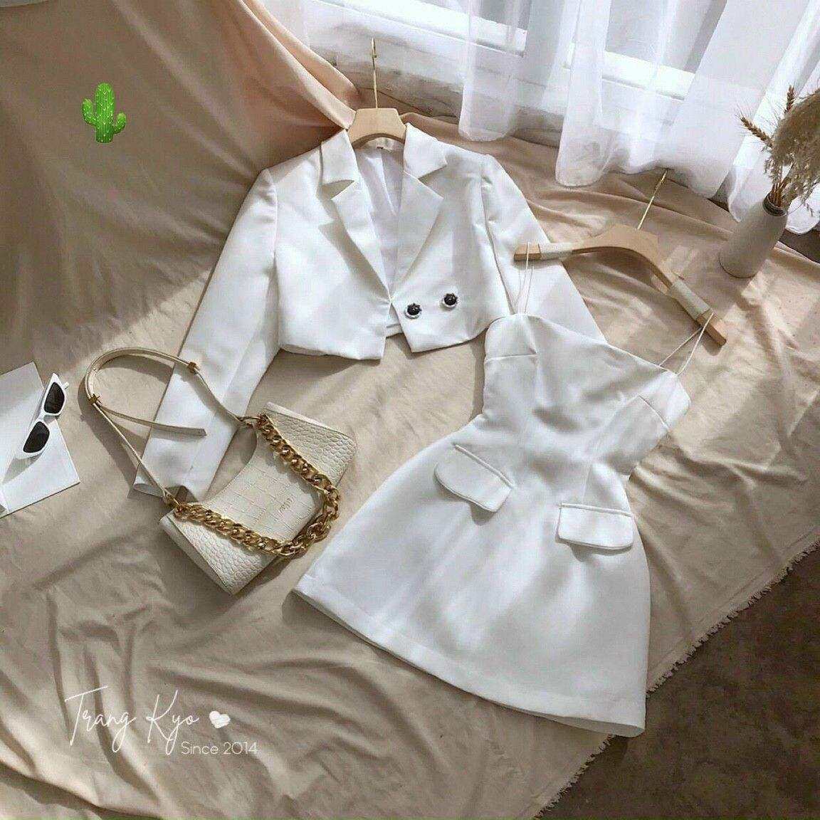 SÉT ĐẦM DÂY KÈM ÁO KHOÁC VEST CROPTOP SÉT ĐẦM BODY DỰ TIỆC FORM 47KG(pc)