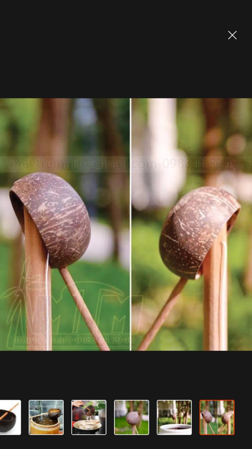 gáo múc nước bằng gáo dừa