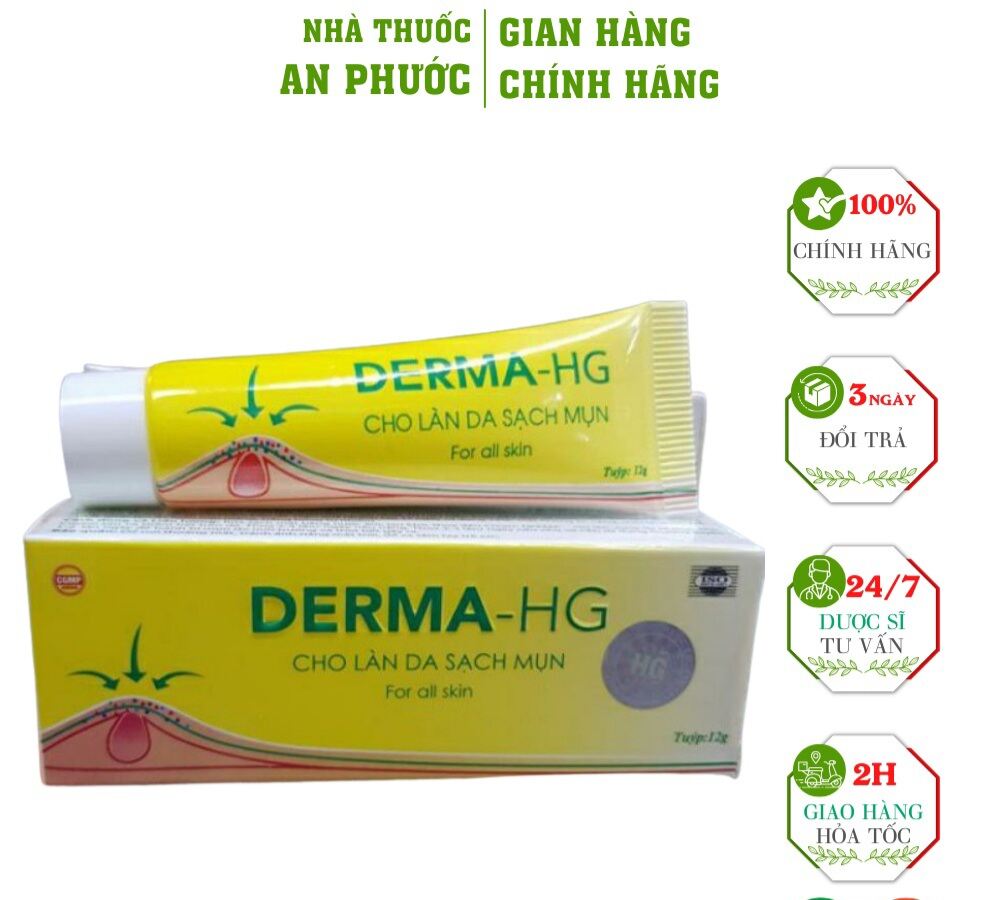 Bôi Mụn Thâm Derma HG cho làn da sạch mụn tuýp 12g