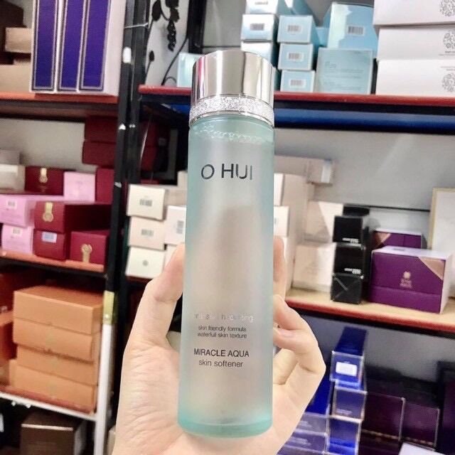 Toner Nước Hoa Hồng Ohui xanh cấp nước kiềm dầu giảm mụn căng mọng Ohui Miracle Aqua Skin Softener 150ml vv