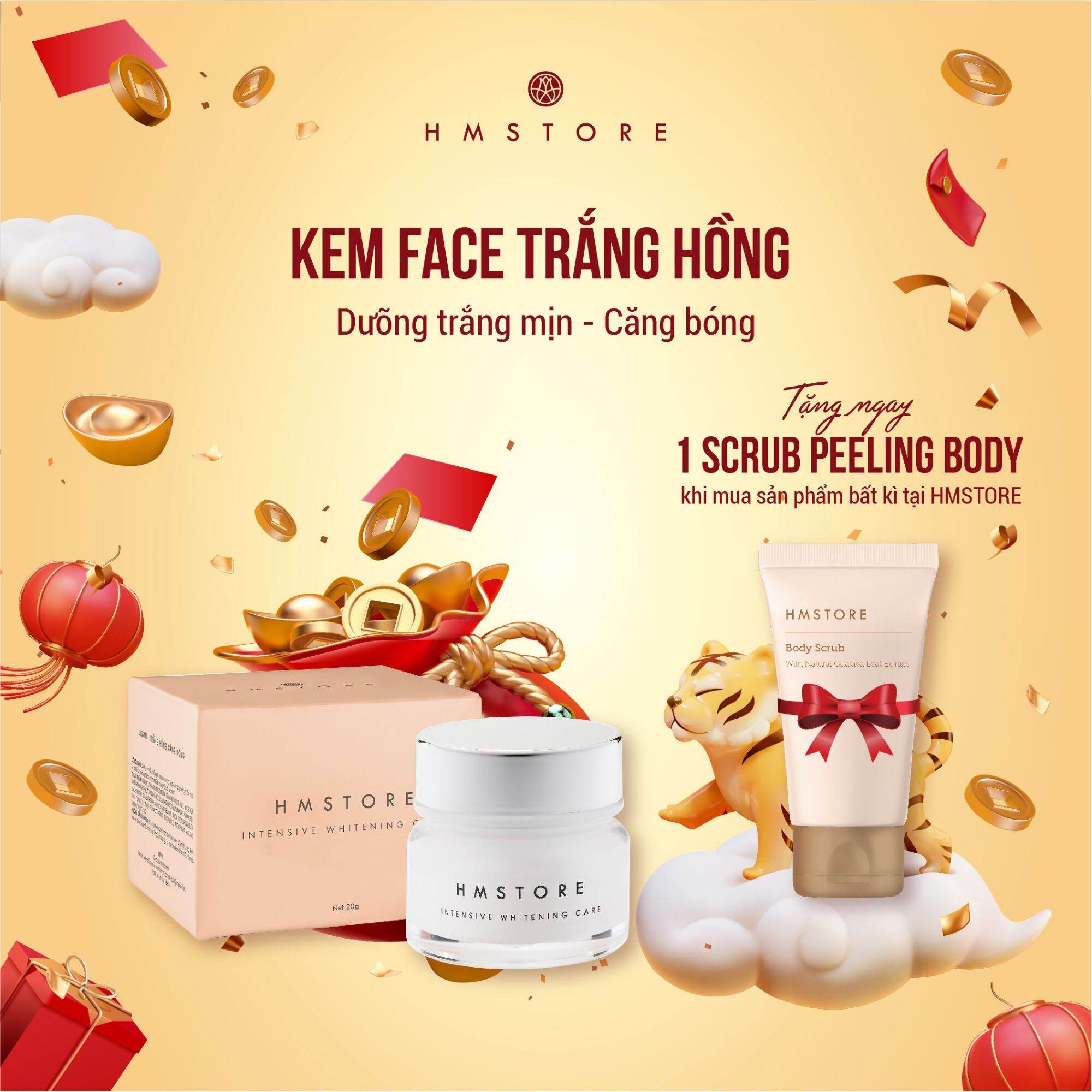 KEM TRẮNG HỒNG CĂNG BÓNG ( Ngăn ngừa mụn, giúp da trắng hồng)