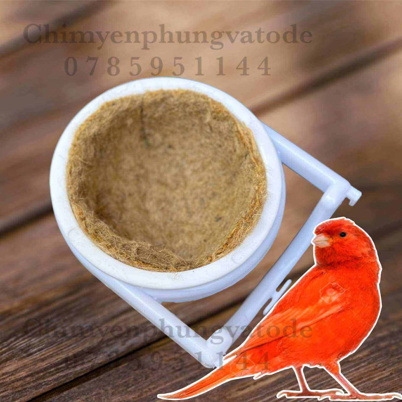 Tổ đẻ bằng nhựa chim Yến Hót kèm miếng lót cho tổ.
