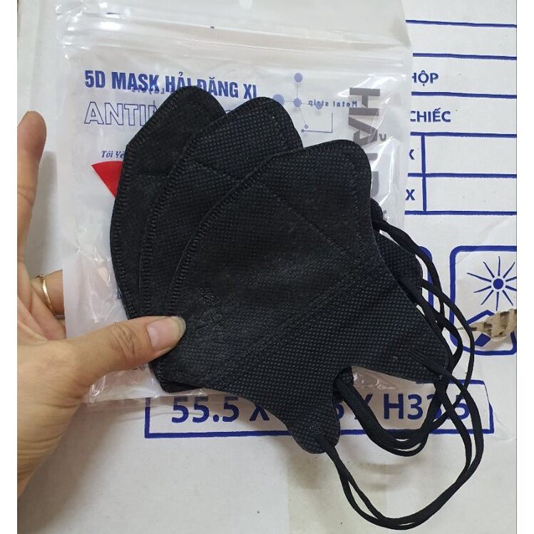Set 200 chiếc Khẩu Trang 5D Mask màu ĐEN - set 200 chiếc 5D ĐEN