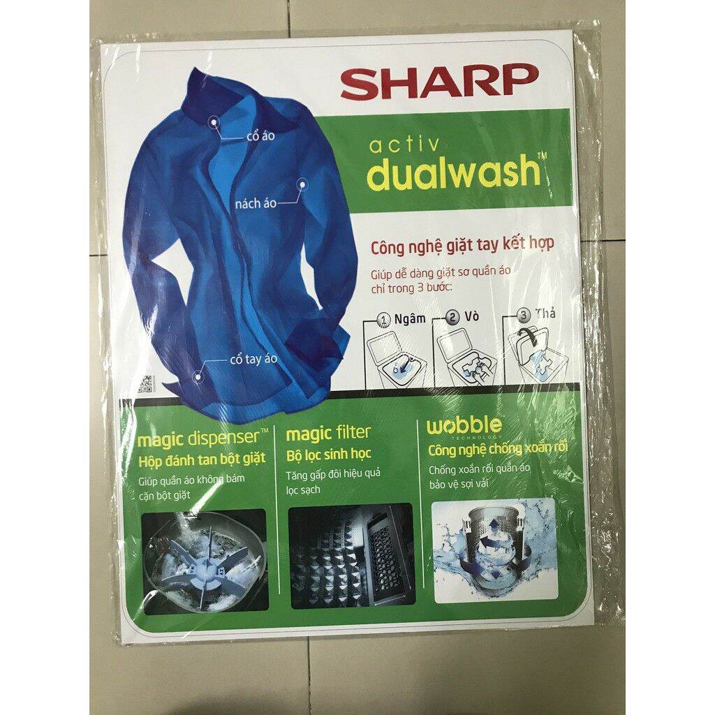 Combo 5 tem dán máy giặt Sharp