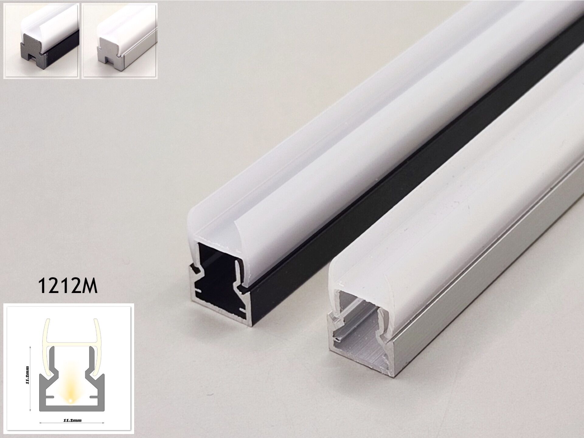 Thanh nhôm led 1212m kẹp đợt kính 8mm và 10mm thanh dài 3m