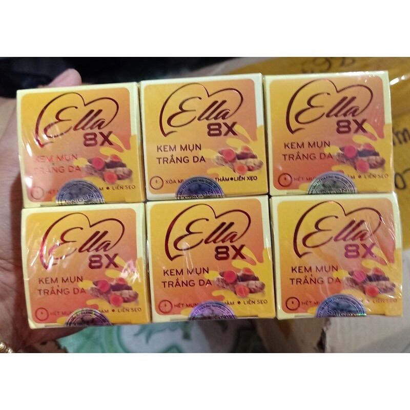Kem mụn trắng da Ella 8x