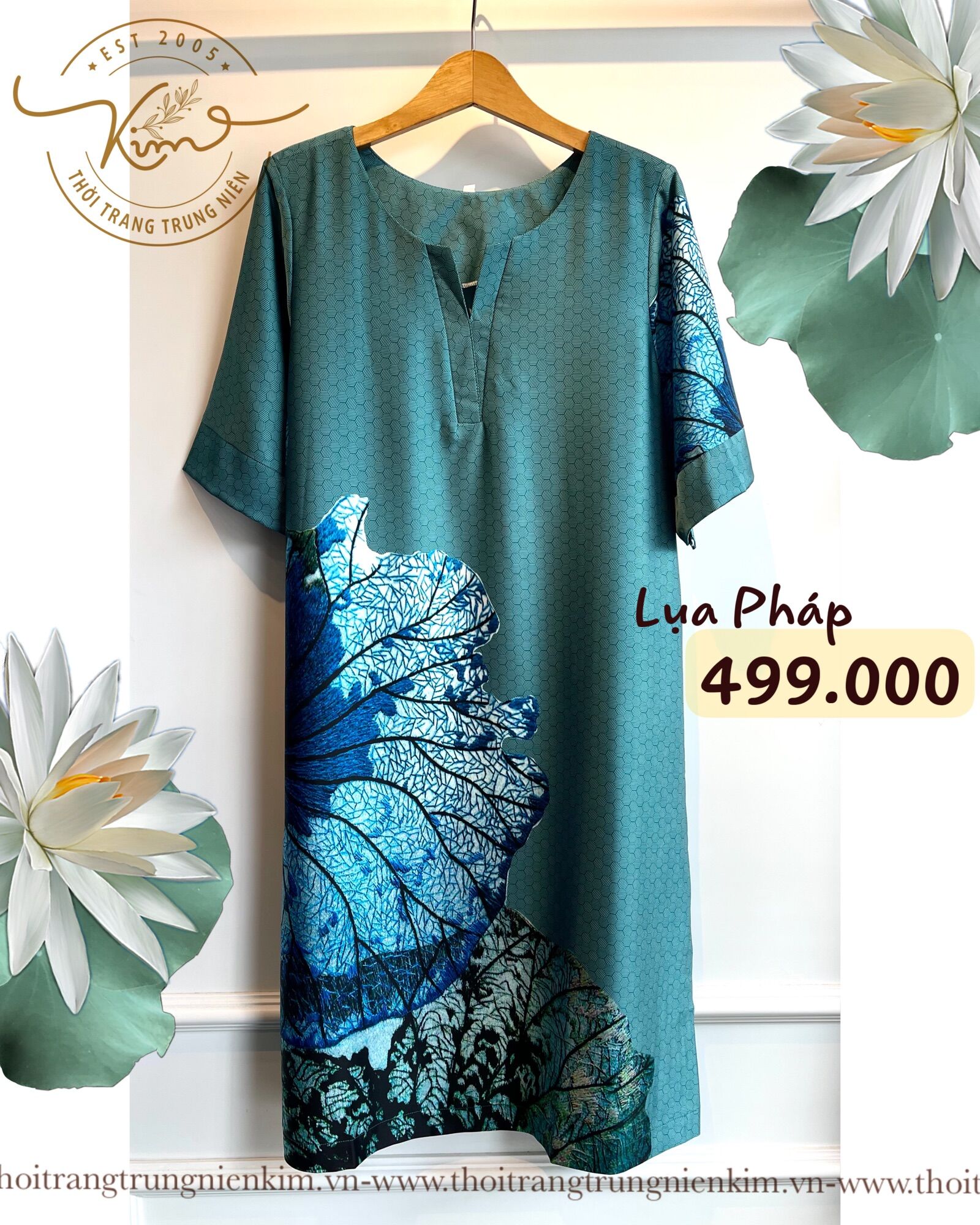 Đầm lụa Pháp cổ xẻ