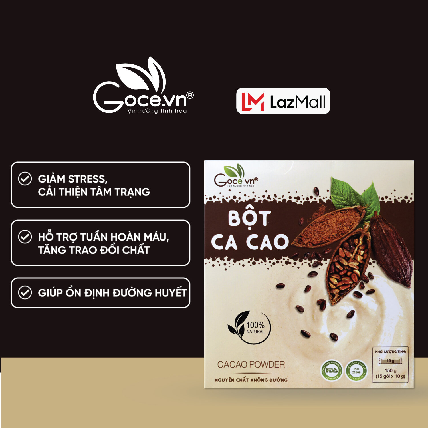 Bột ca cao nguyên chất goce - 150g st