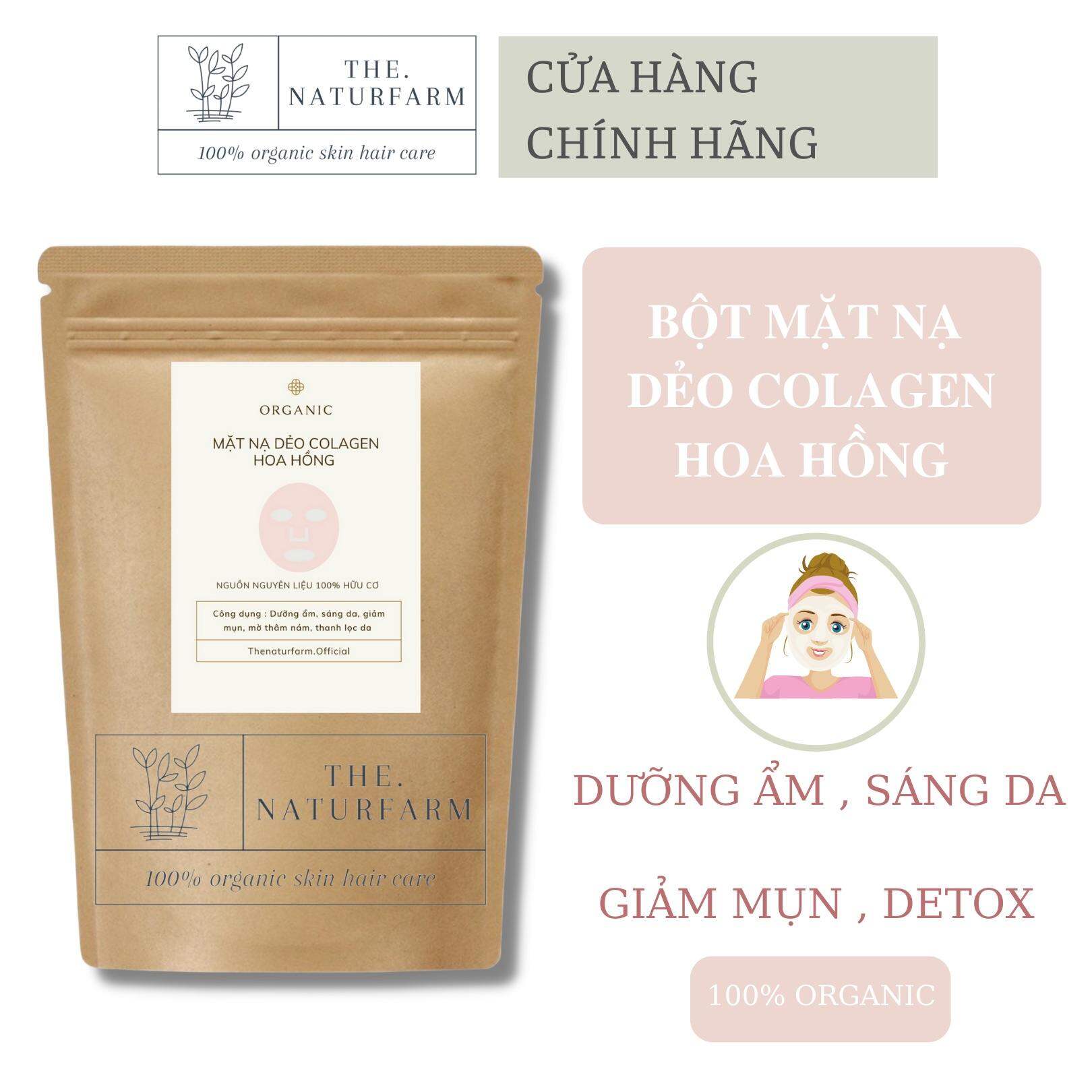 Bột mặt nạ dẻo colagen cánh hoa hồng 100gr chuyên dùng trong Spa ( mask dẻo cao cấp chính hãng )