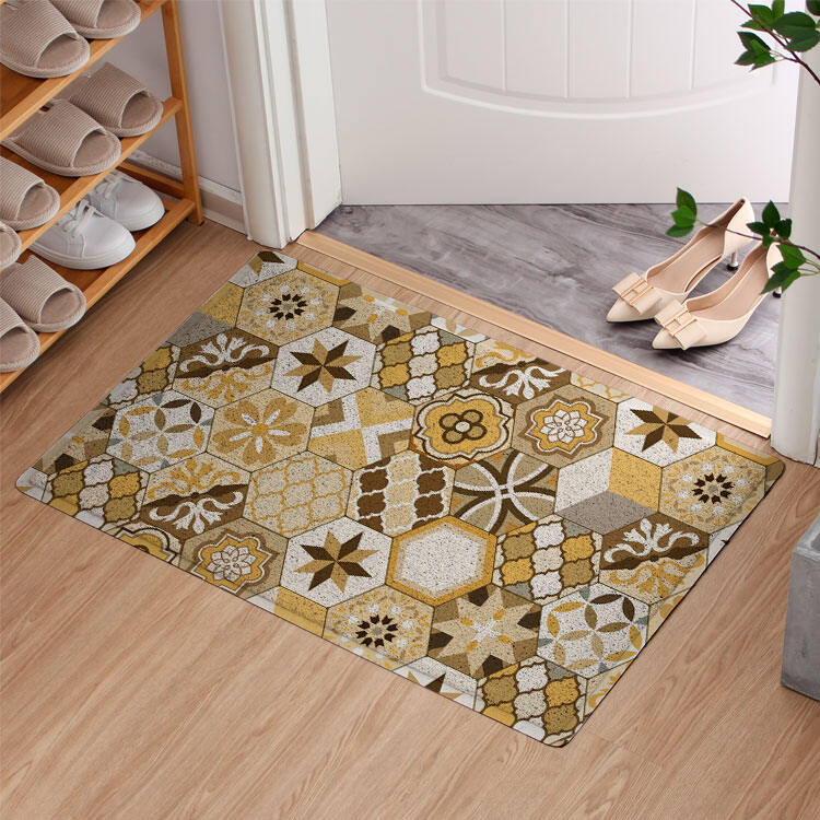 Retro Moroccan Style Geometric Living Room Entrance Floor Mat Door Mat Mat Doormat Wire Ring