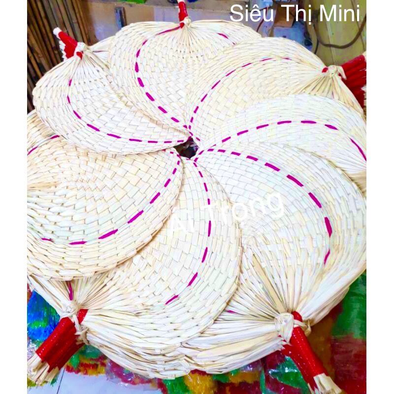 Combo of 3 Handmade Leaf-Woven Decorative Fans Large Size 31-35cm - Combo of 3 Pieces