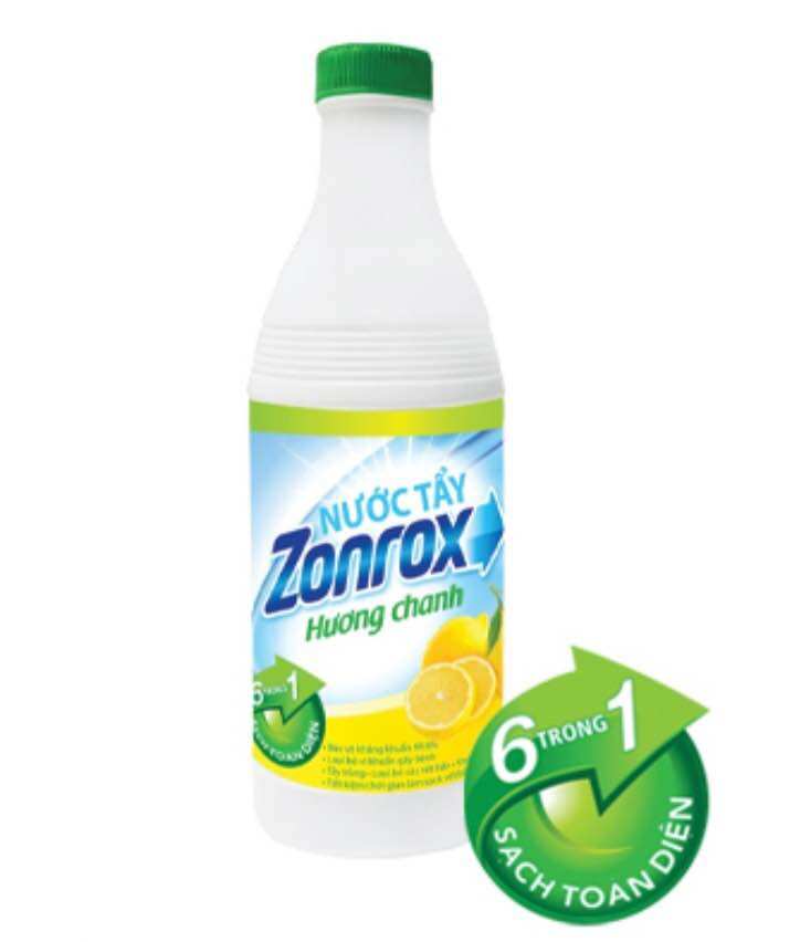 Nước Tẩy Trắng Quần Áo ZONROX 500ml, 1000ml
