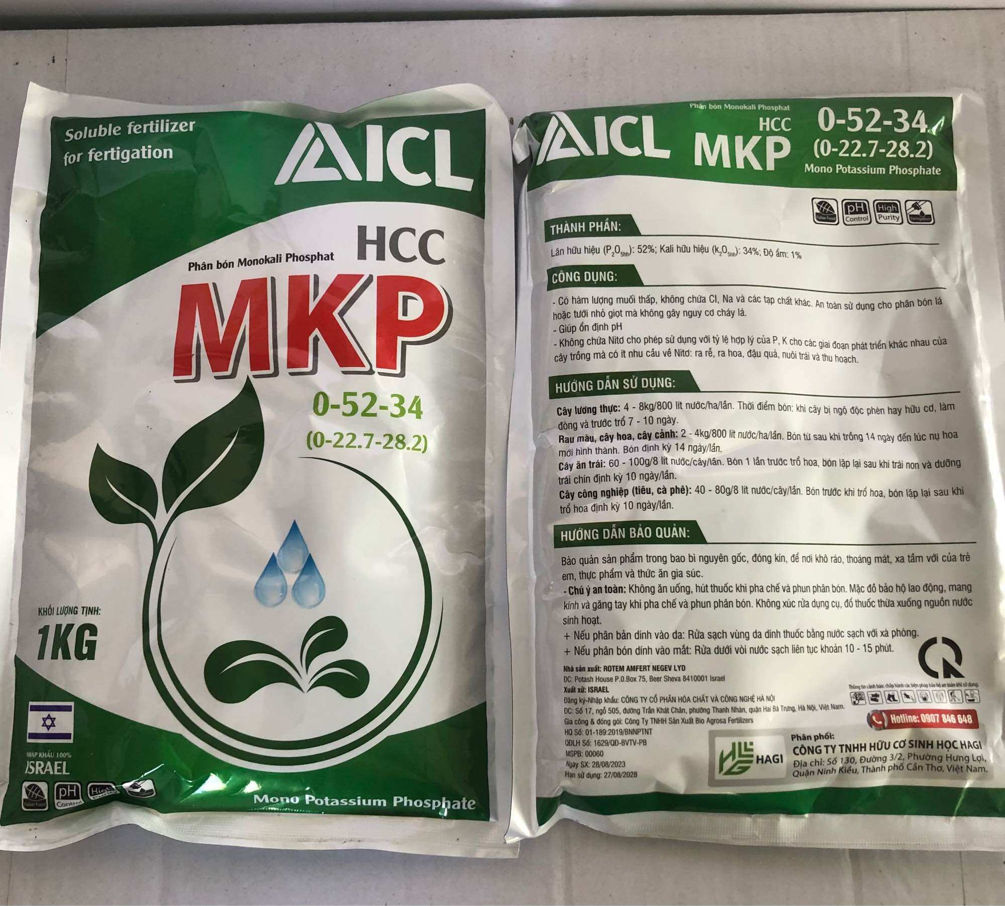 Phân bón lá MKP haifa gói 1kg