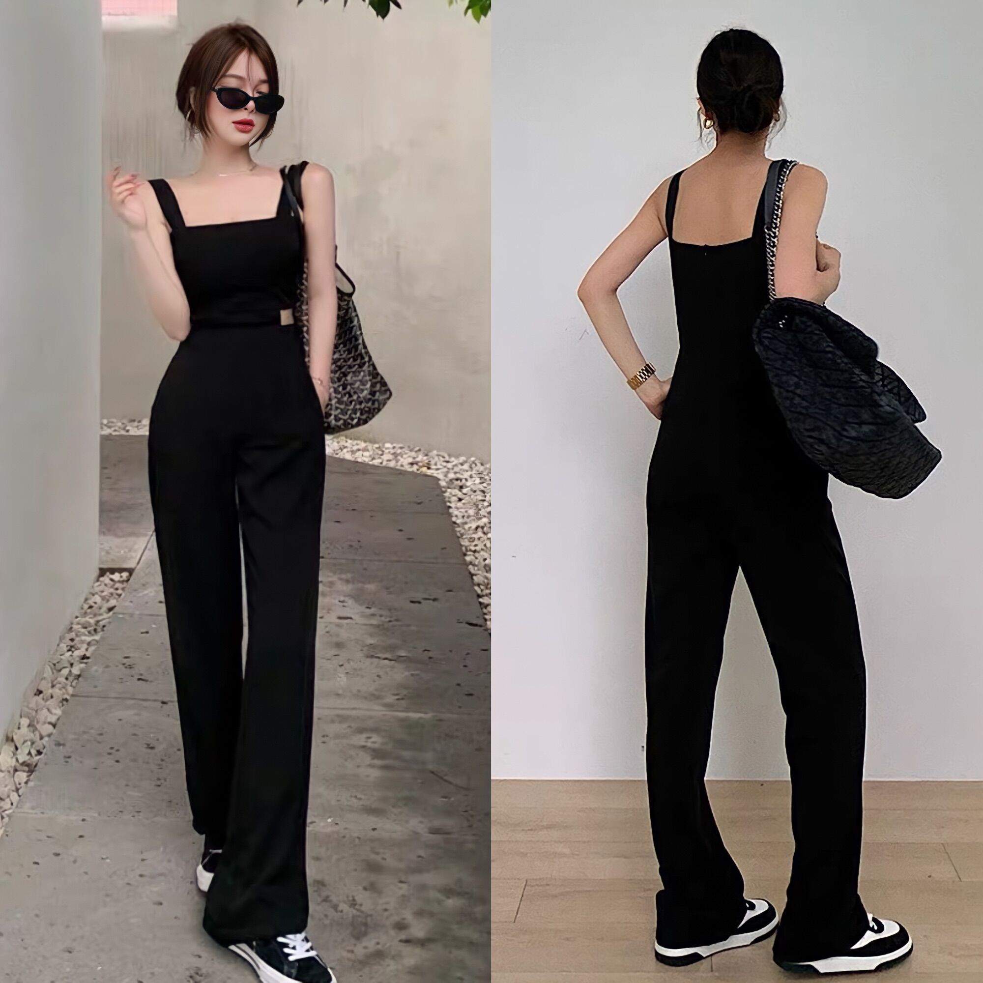 B36 jumpsuit bộ liền dài cut eo co dãn
