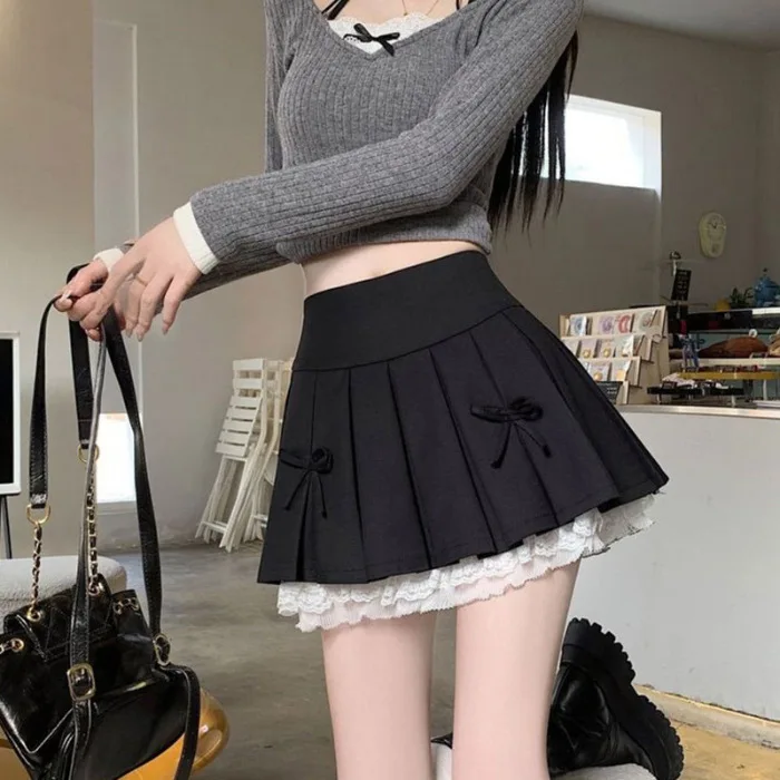 Nữ Chữ A Váy Ngắn Miếng Dán Cường Lực Viền Hoa Cổ Cay Cô Gái Thiết Kế Chất Lượng Tianmao Phong Cách 
