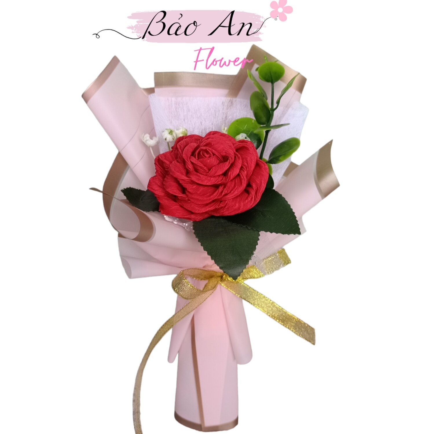 Bó hoa giấy nhún, hoa handmade 1 bông đẹp tặng cô, tặng mẹ