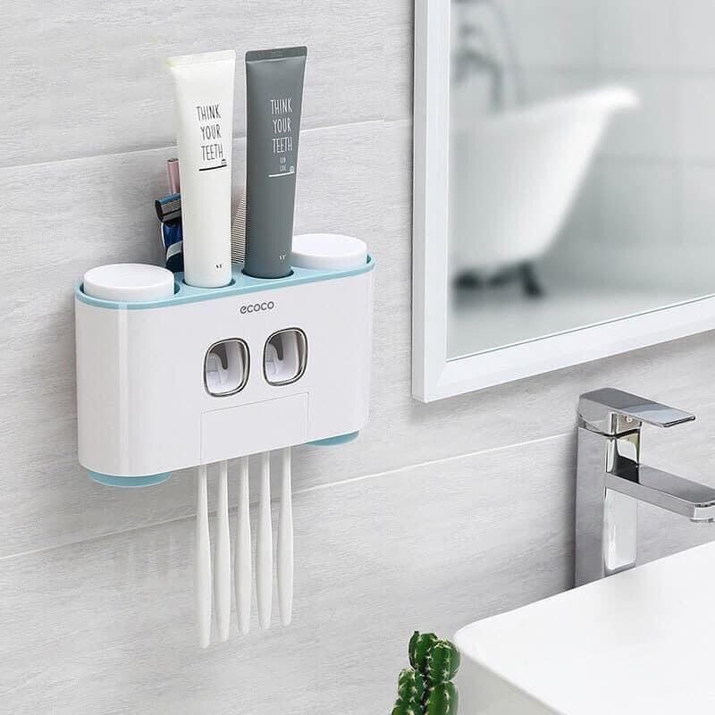 Nhả kem 4 cốc cao cấp ecoco Nhật Bản dính tường không khoan đục