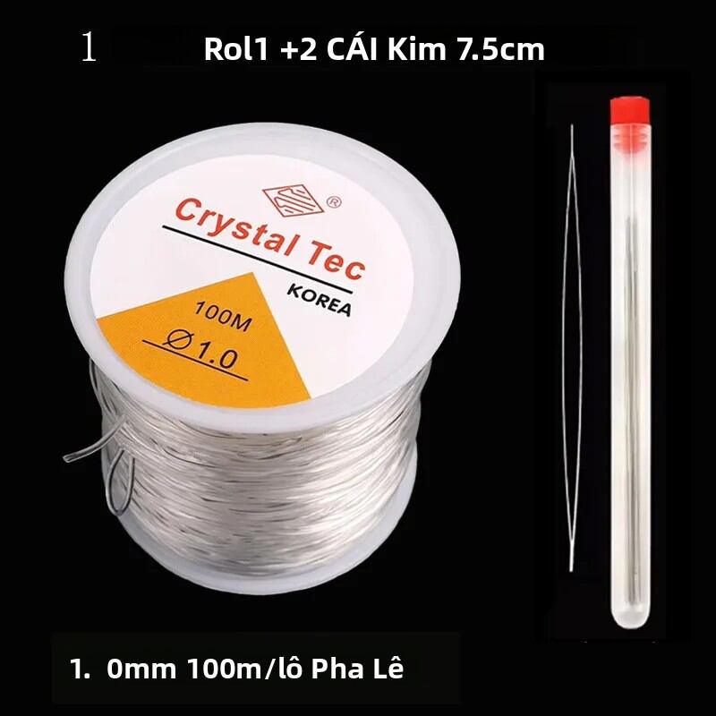 1 Cuộn Dây Pha Lê Với Kim Đính Hạt Dây Co Giãn Cho DIY Trang Sức Làm Vòng Tay Đính Hạt Dụng Cụ Bộ Phụ Kiện Chất Liệu Nylon