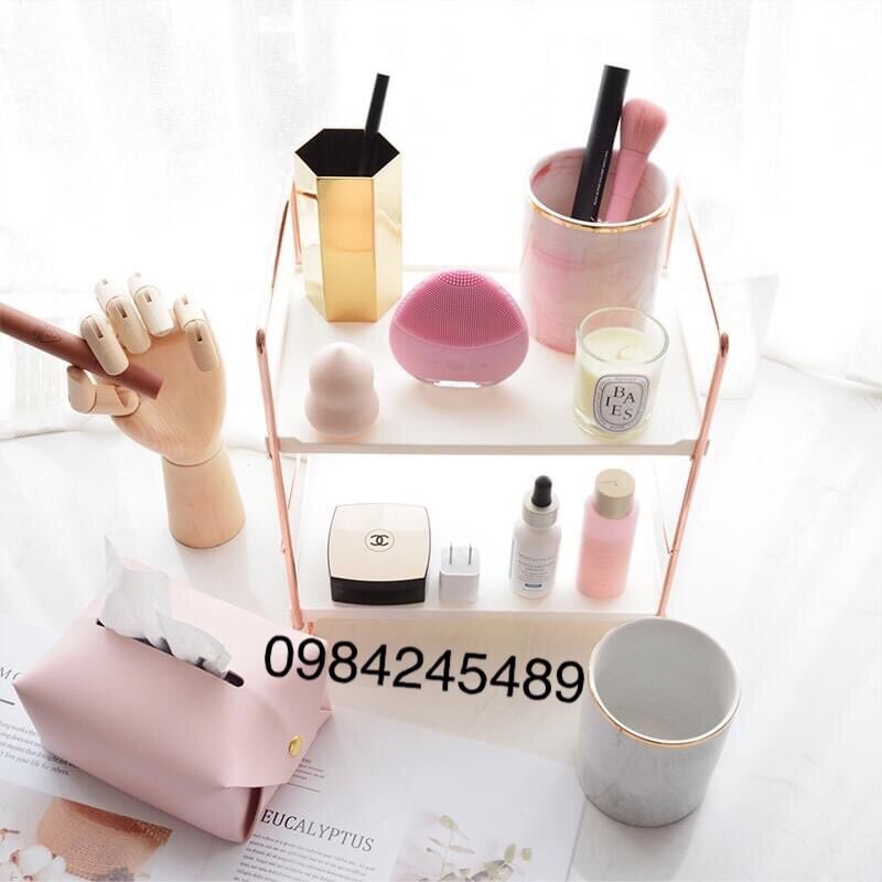 Kệ để đồ 2 - 3 tầng rose gold "sẵn hàng"