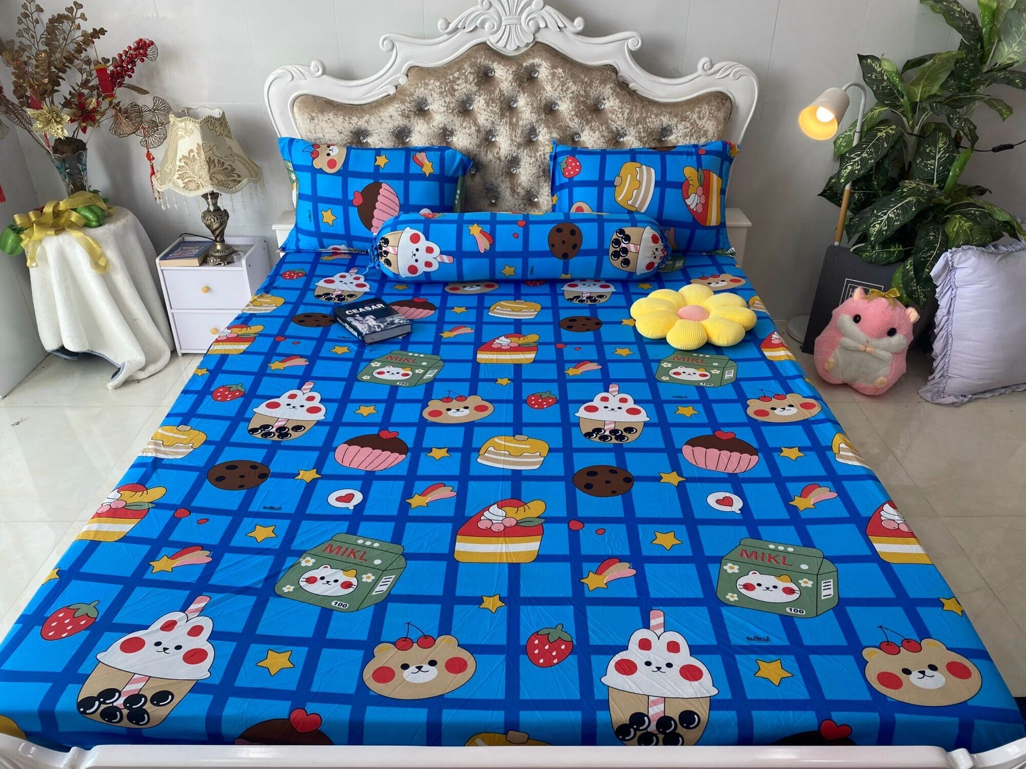 Bộ 4 món drap/áo gối THUN LẠNH HÀN QUỐC