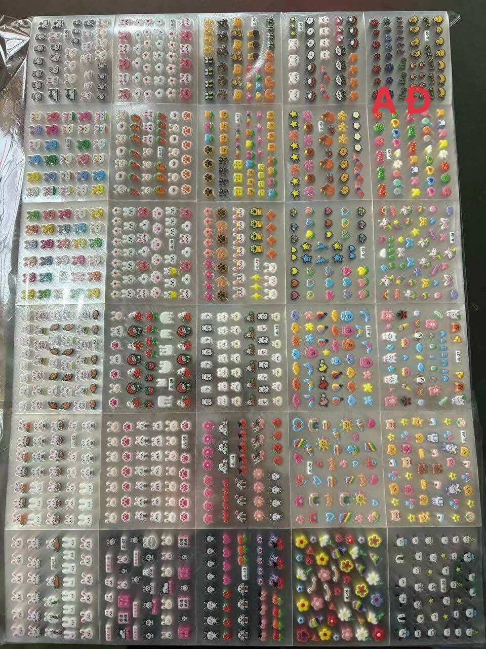 Set 10 vỉ sticker dán móng dễ thương cho bé, sticker dán trang trí móng