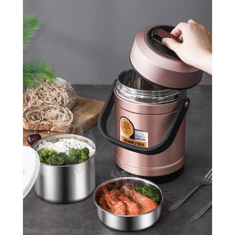 Cặp lồng ủ cơm cháo inox 304% cao cấp 1,5 lít