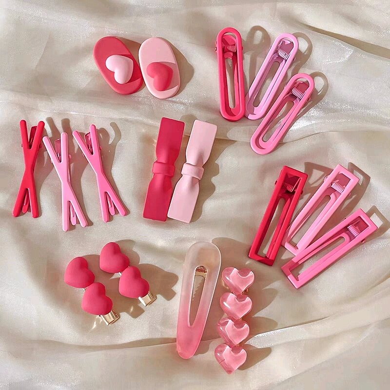 combo 19 kẹp tóc hồng xinh( mix đủ mẫu)