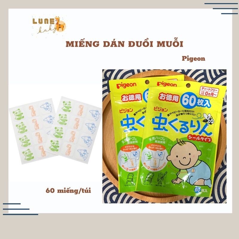 [Hàng chính hãng] Miếng dán đuổi muỗi Pigeon 60 miếng