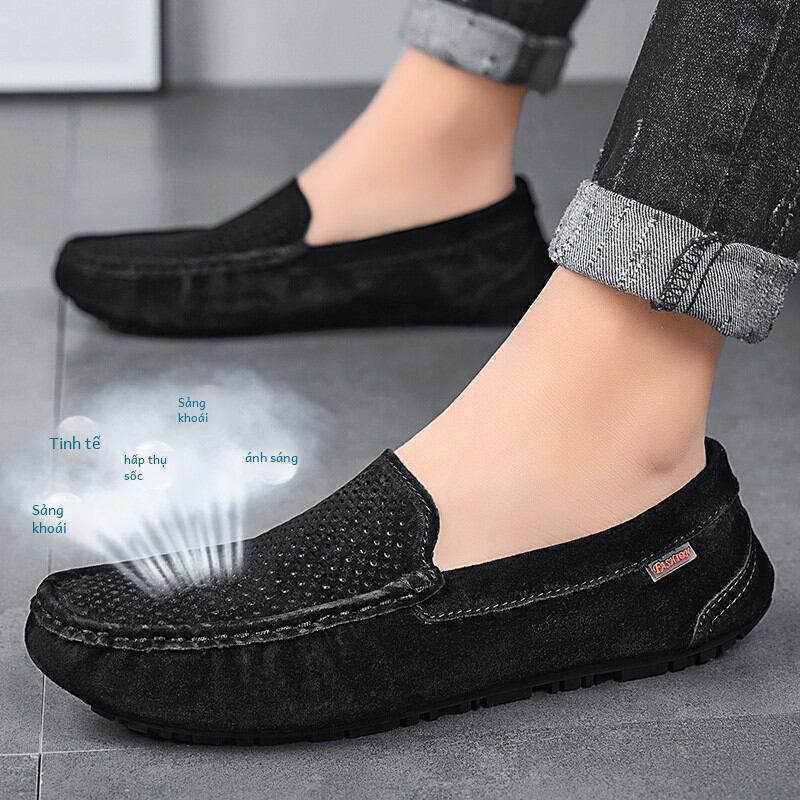 2023 Mới Nam Thời Trang Đậu Giày Đế Mềm Thoáng Khí Xe Dép Đế Bằng Mùa Xuân Sử Dụng Hàng Ngày