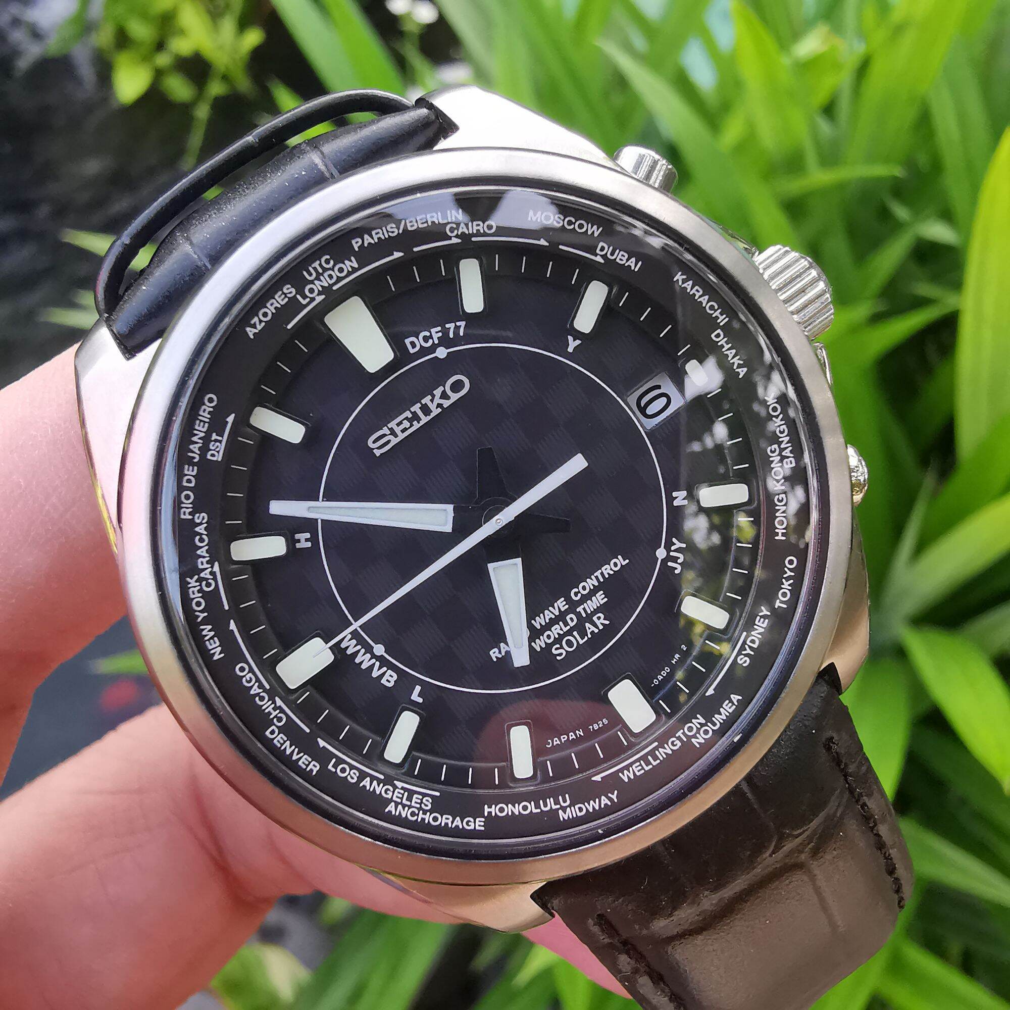 Đồng hồ si nhật nam 💥 💫 seiko - world time - solar  ✨ radiocontrolled💫 titanium - 7b25 - 0ab0 💥 g.57