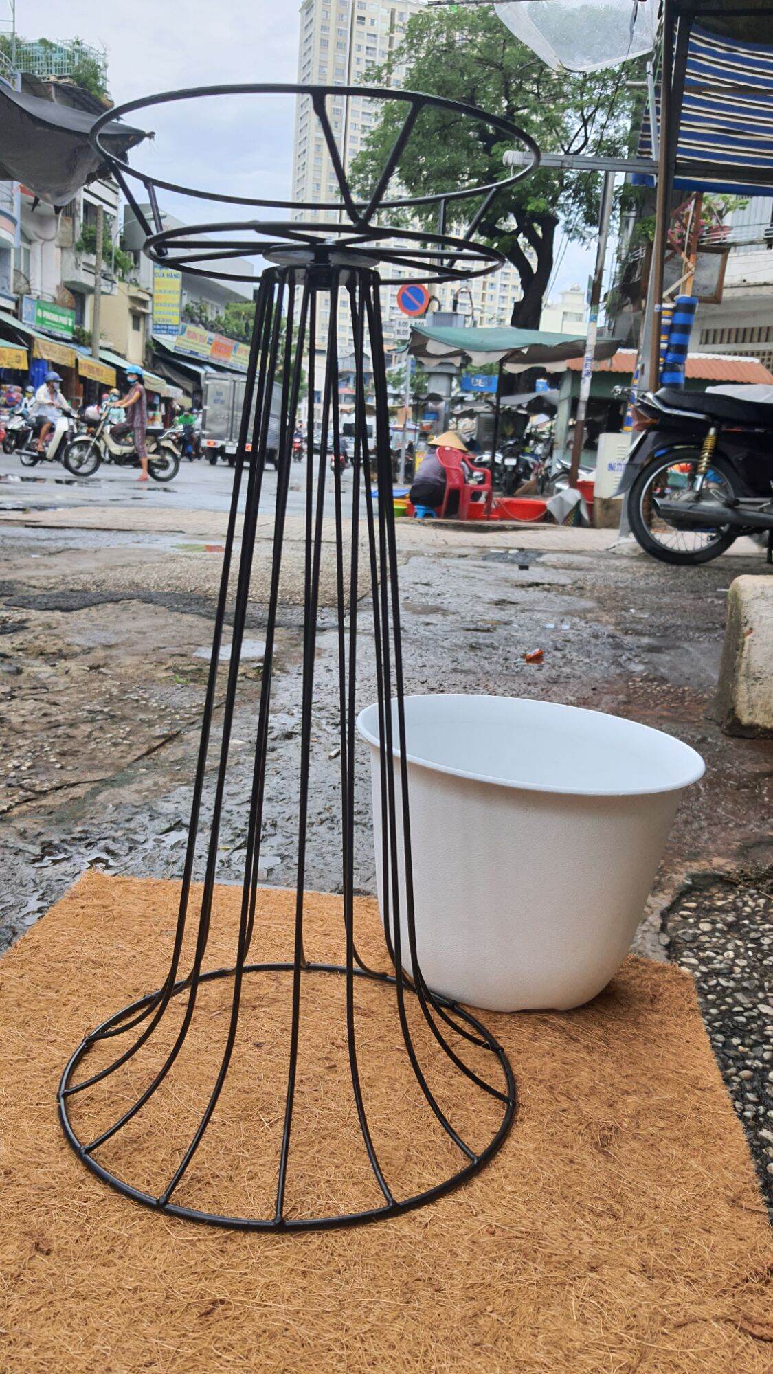Đôn sắt kê chậu cây trang trí cao 50cm