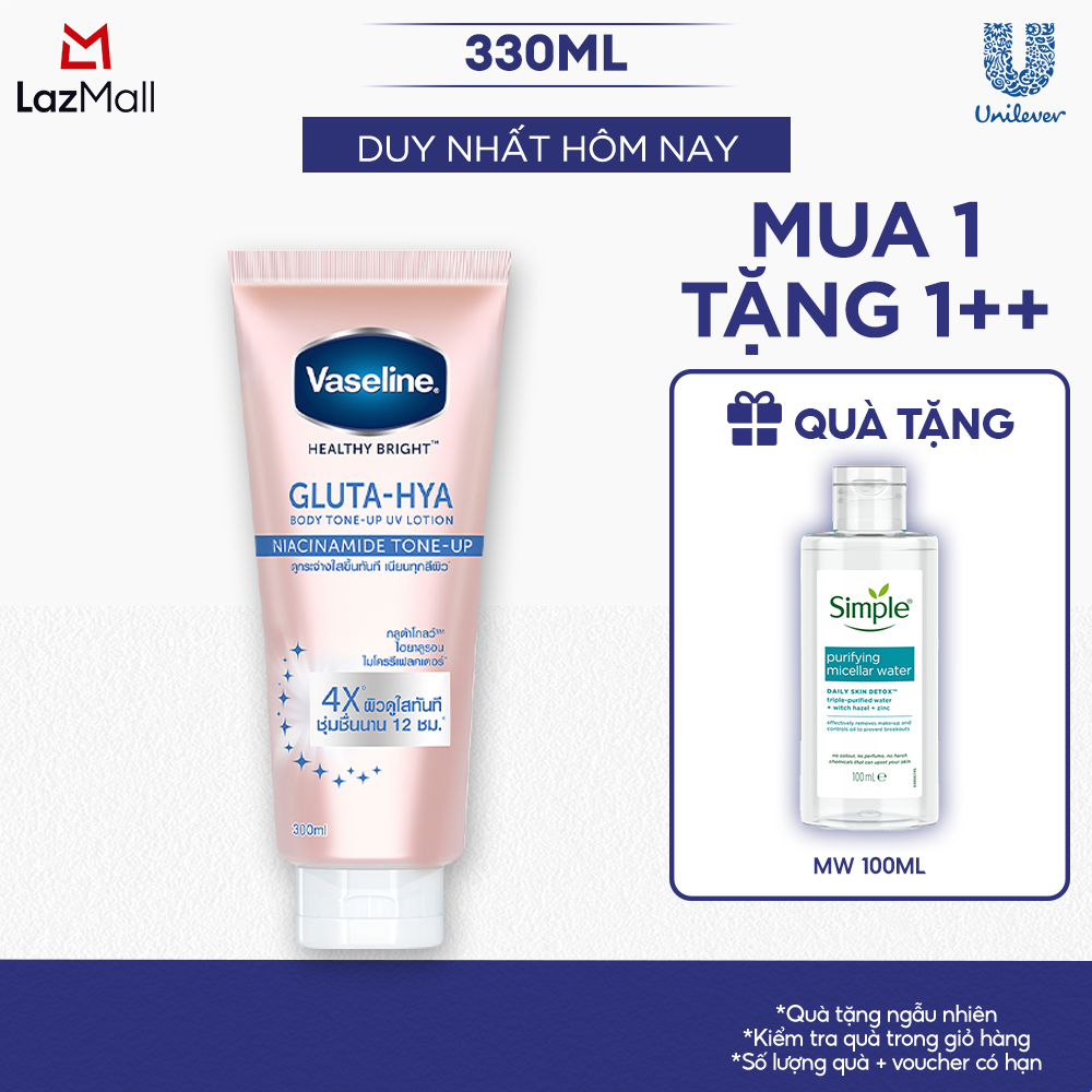 Sữa Dưỡng Thể Trắng Da Vaseline Healthy Bright Dưỡng Da Nâng Tông Tức 50X Spf50+ Pa++++ 300ML dưỡng da/ nâng tông