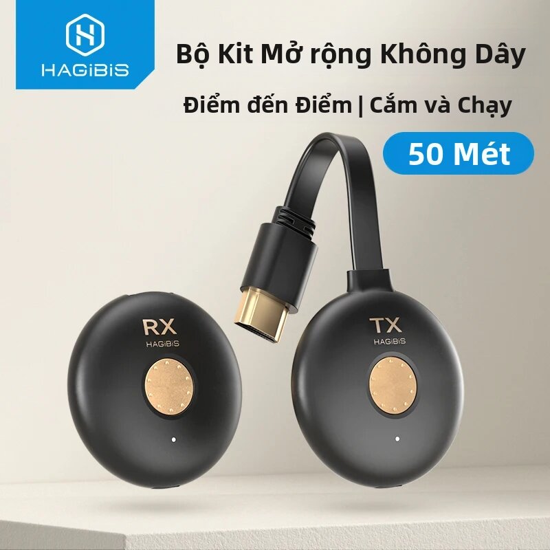 Hagibis | Bộ Thu Phát HDMI Không Dây Hagibis Bộ Chuyển Đổi Màn Hình Dongle Cho Máy Tính Xách Tay Netflix PS4 TV Projector - Phạm Vi Mở Rộng 50m