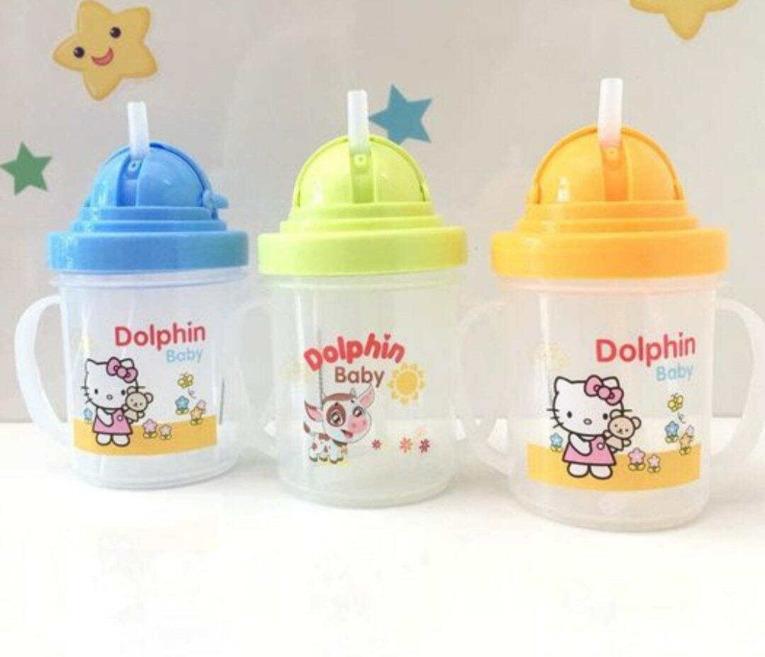 Bình uốn nước có ống hút Dolphin 200ml