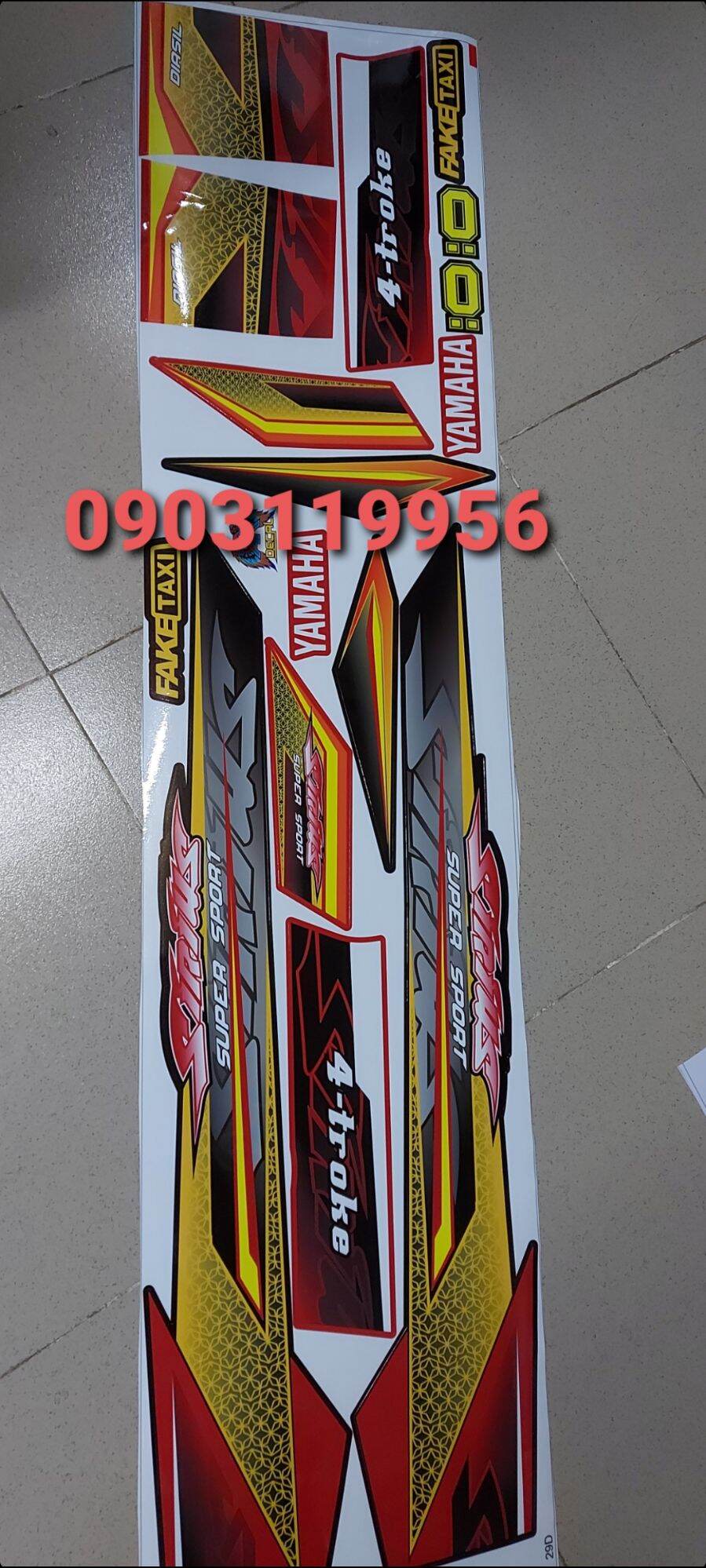 tem rời sirius đỏ đen, tặng kèm set logo
