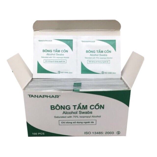 Bông tẩm cồn TANAPHAR 100 PCS