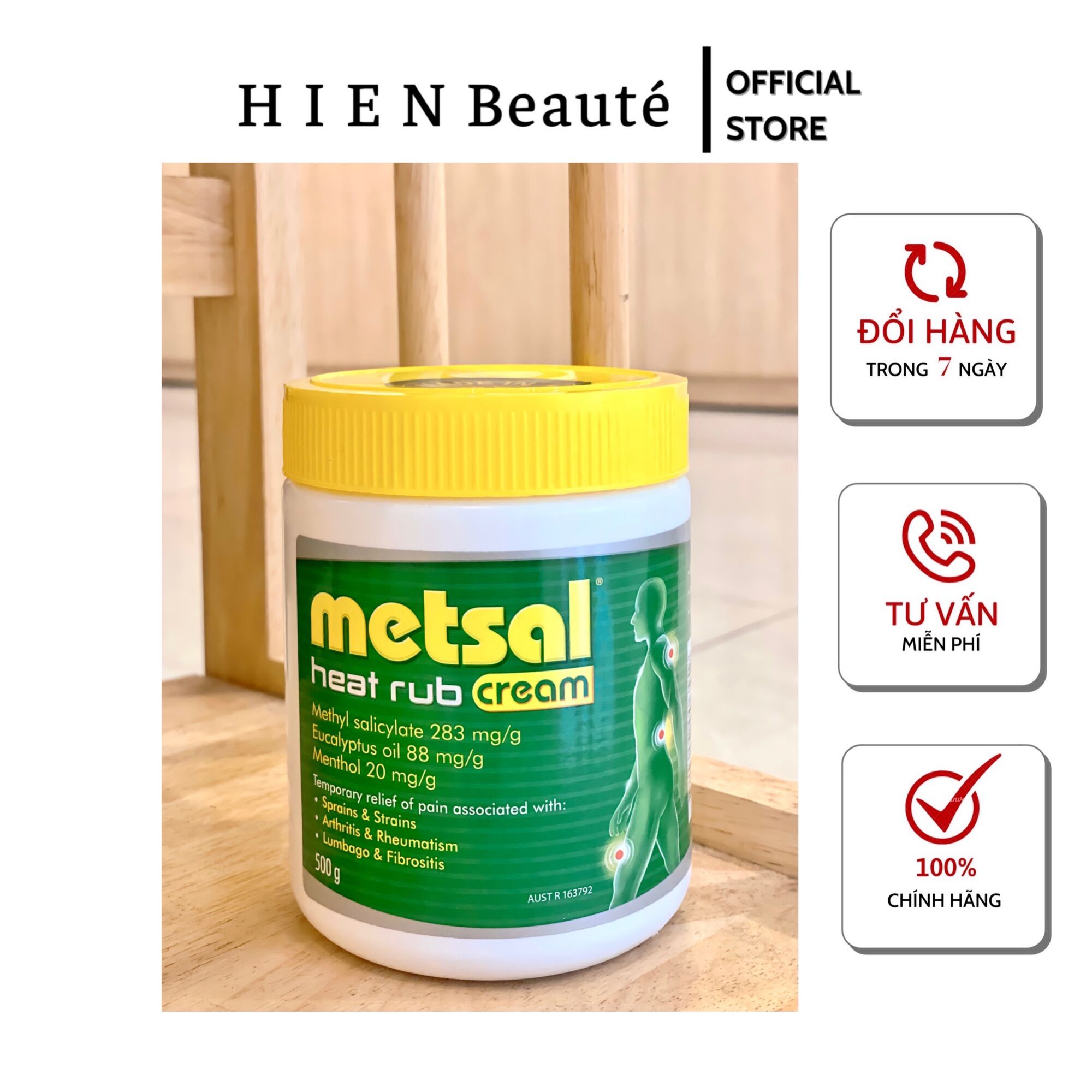 Dầu nóng xoa bóp metsal heat rub cream 500g