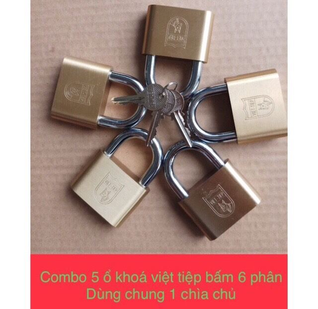 Combo 5 ổ khoá việt tiệp dùng chung 1 chìa chủ