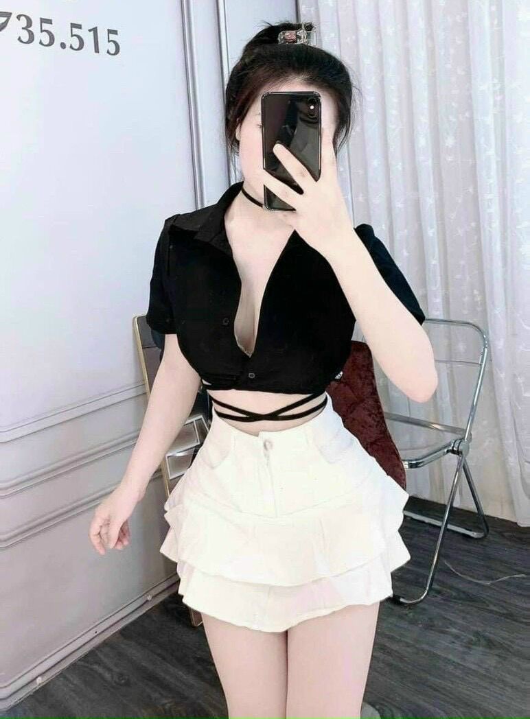 Áo sơ mi croptop dây quấn SM20