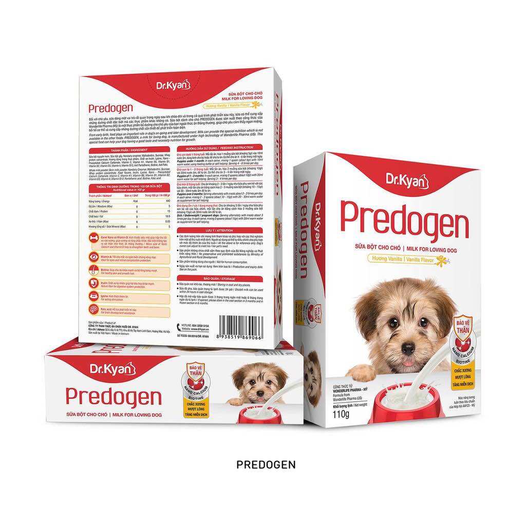 Sữa bột cho chó PREDOGEN - hộp giấy 110g HomiePetShop