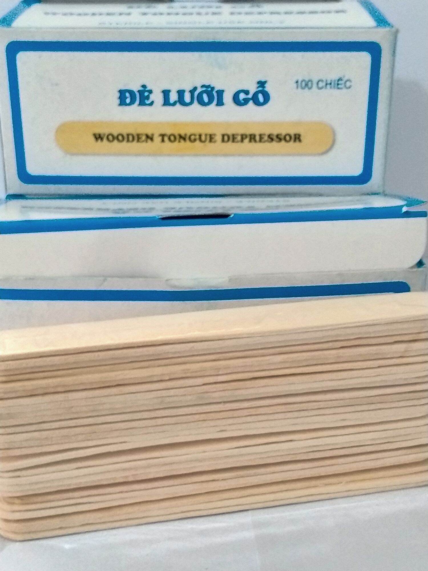 QUE ĐÈ LƯỠI GỖ HỘP 100 CHIẾC