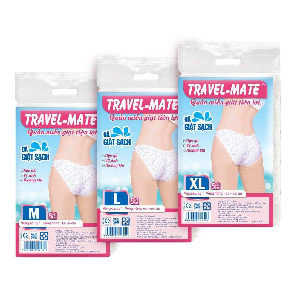 Quần lót giấy tiện dụng travel - Mate ( M, L, Xl ). Bịch 5 cái.