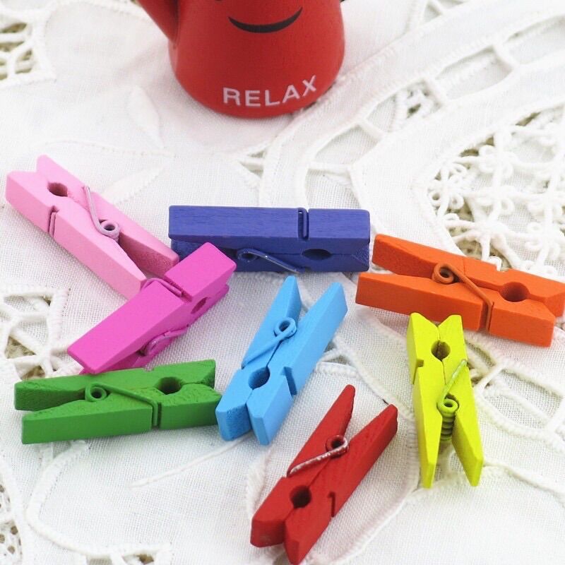 Kẹp gỗ màu 10 cái