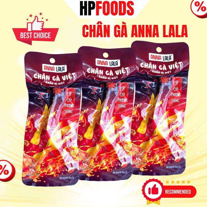 Combo 10 cái chân gà Tê Cay Thượng Hạng Anna Lala-Chân gà cay vị tứ xuyên tương thơm Anna Lala