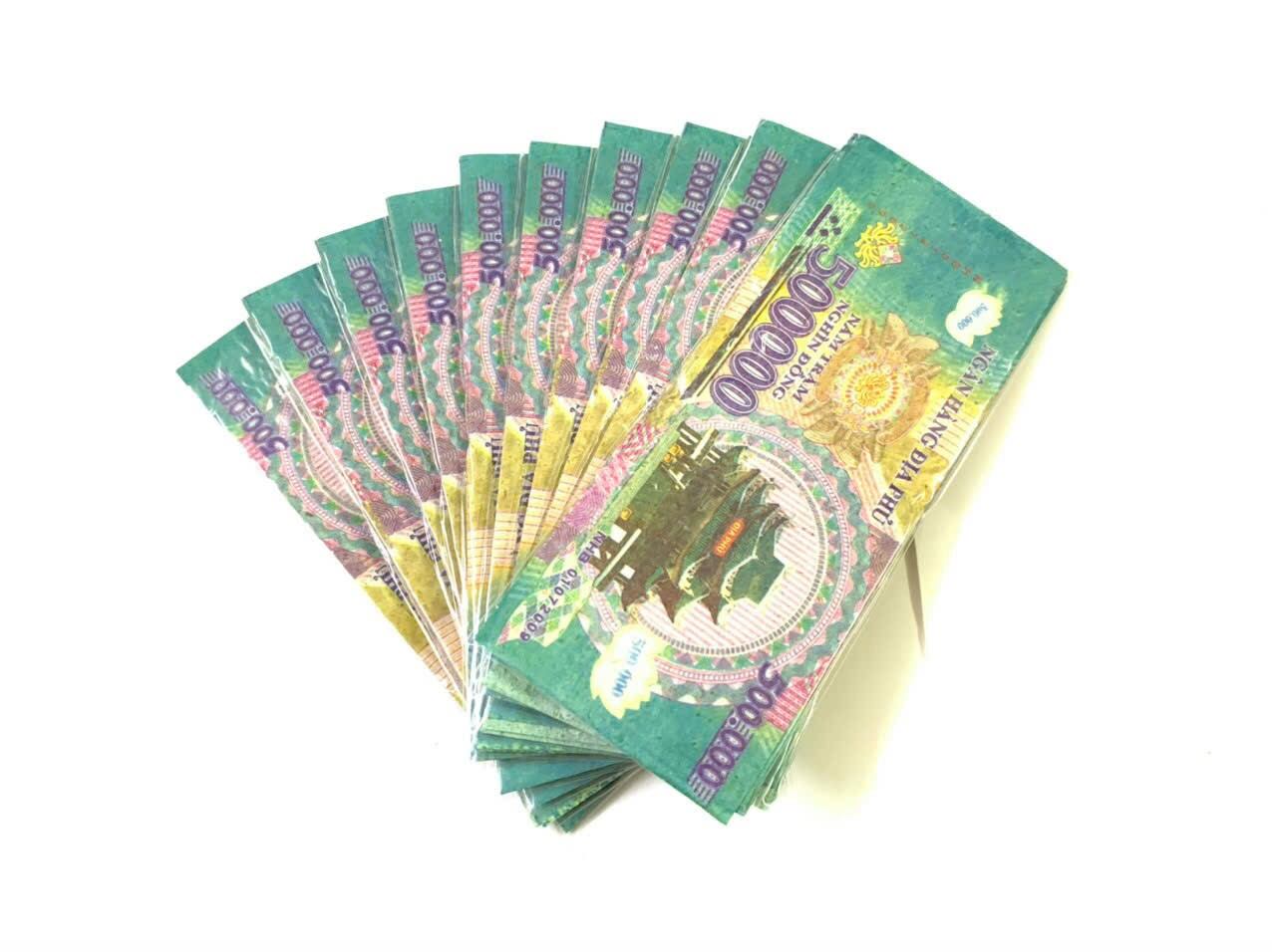 (10 cục 100 xấp nhỏ)Giấy cúng tiền Việt polyme các mệnh giá