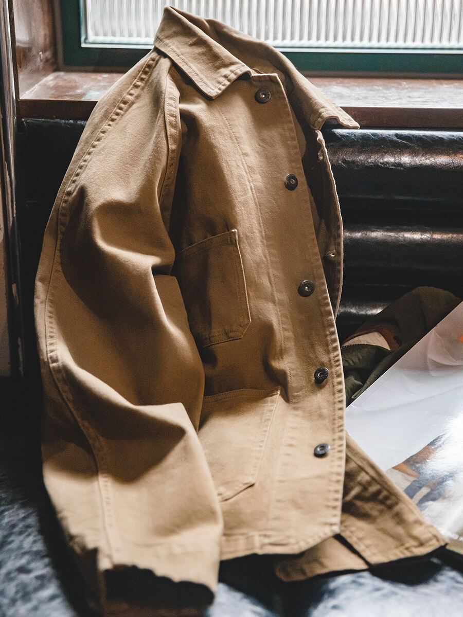 Maden American Style Heavyweight Jacket with Multiple Pockets Barn Style Collar Ame Kaki Short Men's Spring Outerwear Giá 1,390,000 Đồng*Miễn phí vận chuyển