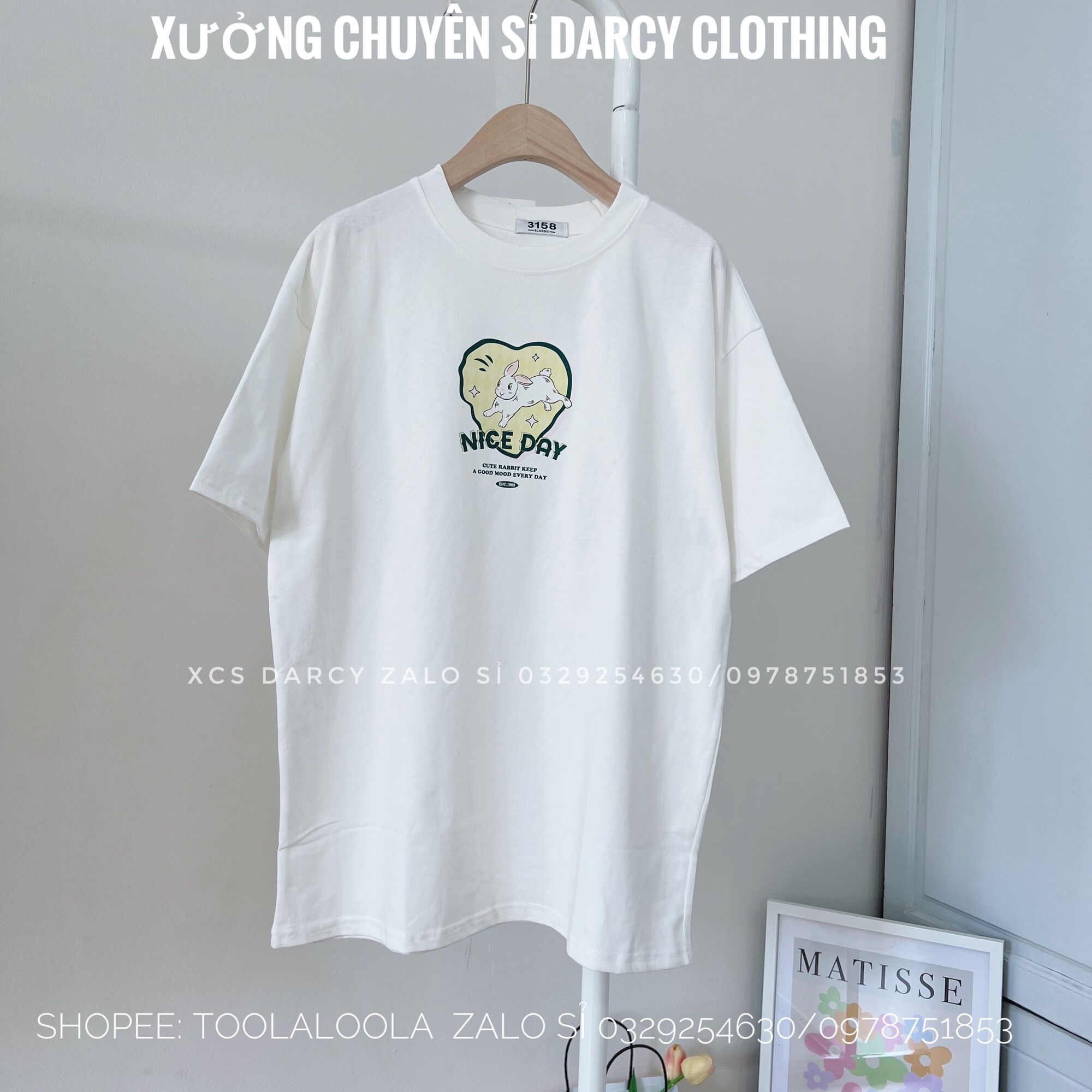 ÁO THUN 3158 thỏ nice day chất cotton khô