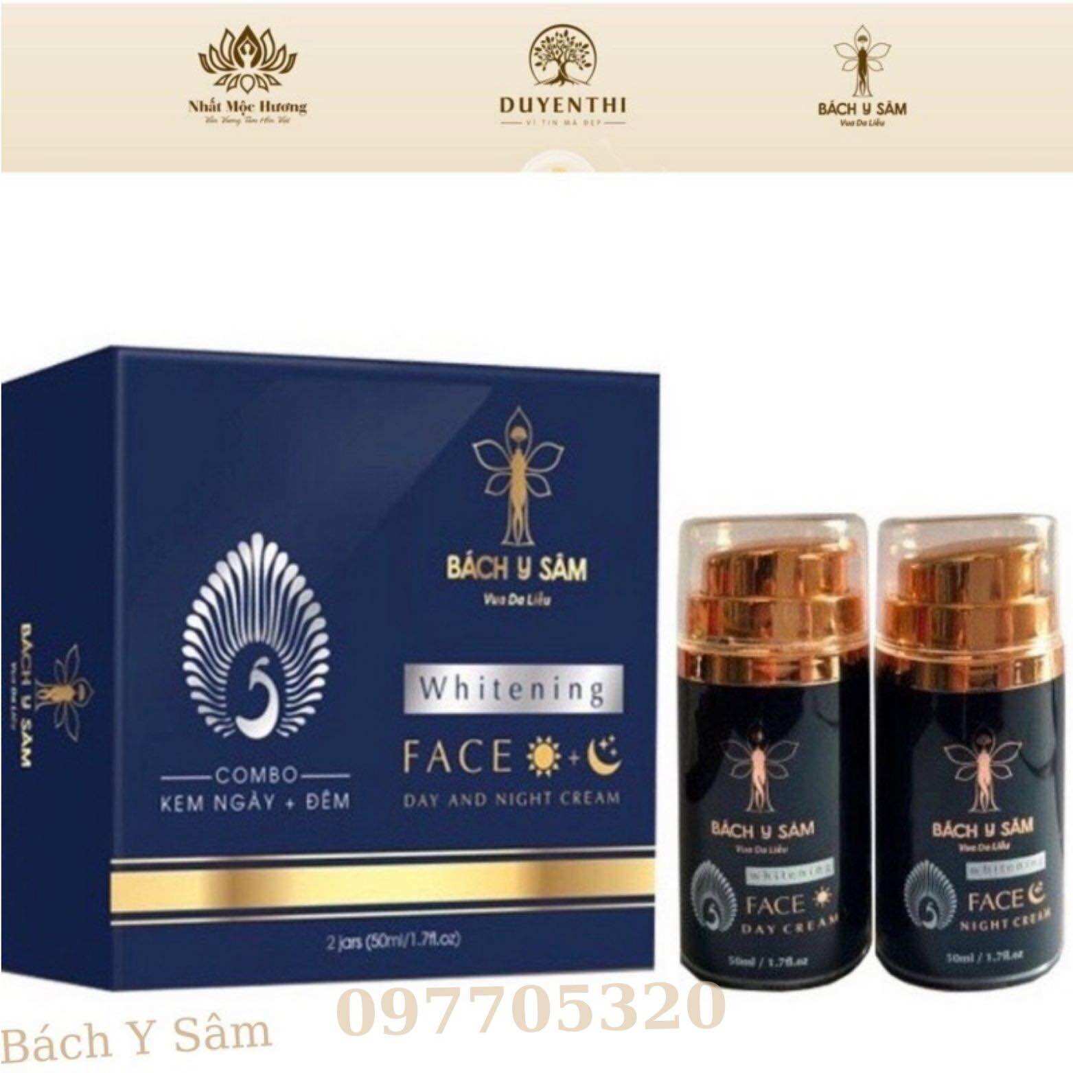 Bộ đôi kem trắng sáng mờ nám ngày đêm bl52 bạch linh bách y sâm nhất mộc hương 50ml x 2 lọ